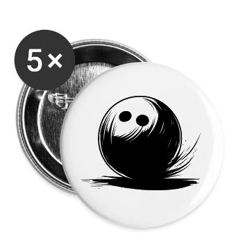 Bowlingkugel - Buttons groß 56 mm (5er Pack) - Weiß - Vorne