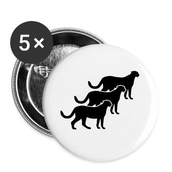 Geparden Trio - Buttons groß 56 mm (5er Pack) - Weiß - Vorne