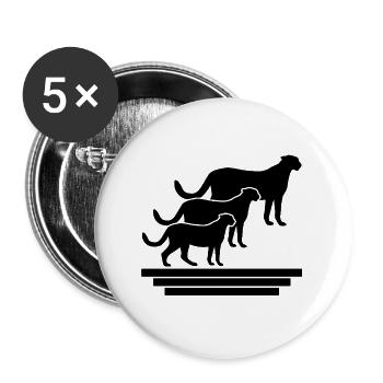 Geparden Trio - Buttons groß 56 mm (5er Pack) - Weiß - Vorne