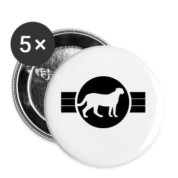 Gepard Silhouette - Buttons groß 56 mm (5er Pack) - Weiß - Vorne