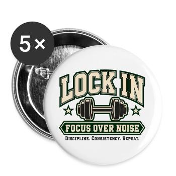 Lock In – Fokus statt Lärm - Buttons groß 56 mm (5er Pack) - Weiß - Vorne