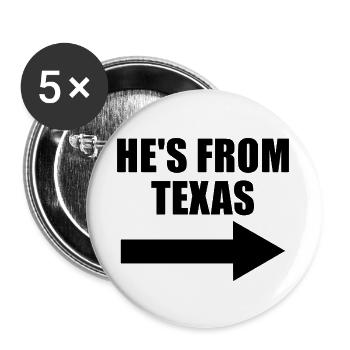 Er kommt aus Texas. Arrow Right Couples. Er kommt  - Buttons groß 56 mm (5er Pack) - Weiß - Vorne