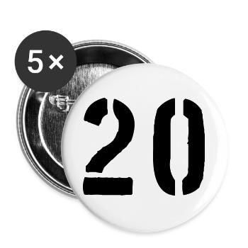 20 - Buttons groß 56 mm (5er Pack) - Weiß - Vorne