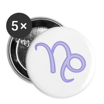 Steinbock Tierkreiszeichen Pastel Lila - Buttons groß 56 mm (5er Pack) - Weiß - Vorne