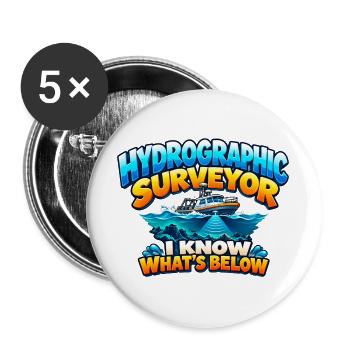 Hydrographischer Vermesser – Ich weiß, was darunter ist - Buttons groß 56 mm (5er Pack) - Weiß - Vorne