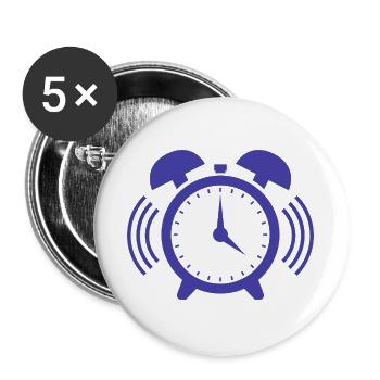 Wecker - Buttons groß 56 mm (5er Pack) - Weiß - Vorne