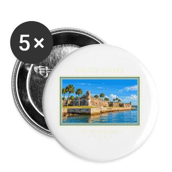 Vereinigte Staaten St. Augustine Vintage Reisemark - Buttons groß 56 mm (5er Pack) - Weiß - Vorne