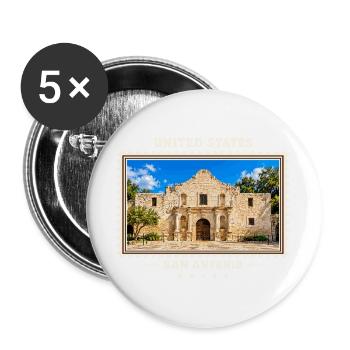 Vereinigte Staaten San Antonio Vintage Reisemarke - Buttons groß 56 mm (5er Pack) - Weiß - Vorne