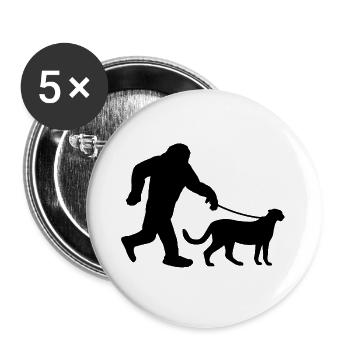 Bigfoot & Gepard - Buttons groß 56 mm (5er Pack) - Weiß - Vorne