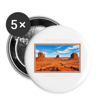 Vereinigte Staaten Monument Valley Vintage Reisema - Buttons groß 56 mm (5er Pack) - Weiß - Vorne