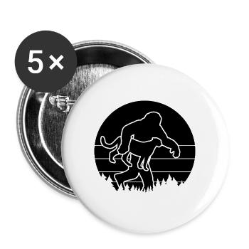 Sasquatch & Gepard - Buttons groß 56 mm (5er Pack) - Weiß - Vorne