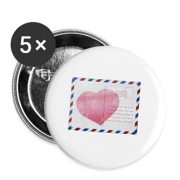 Postkarte - Buttons groß 56 mm (5er Pack) - Weiß - Vorne