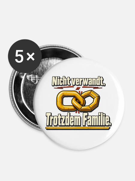 Freunde sind Familie – Beste Freunde - Buttons groß 56 mm (5er Pack) - Weiß
