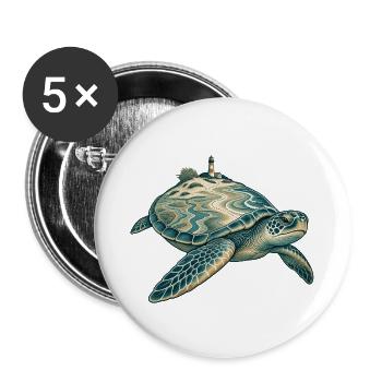 Inselwanderer - Buttons groß 56 mm (5er Pack) - Weiß - Vorne