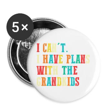 Grandfather Grankids Gramps Granddad Grandpa - Buttons groß 56 mm (5er Pack) - Weiß - Vorne