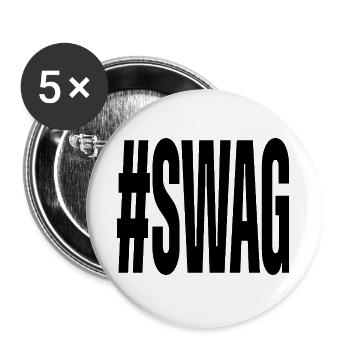 Hashtag Swag Männer und Frauen Lustig - Buttons groß 56 mm (5er Pack) - Weiß - Vorne