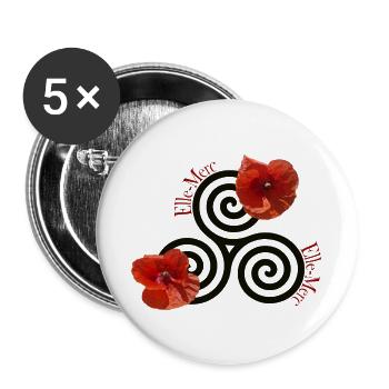 Celtic Mohn - Buttons groß 56 mm (5er Pack) - Weiß - Vorne
