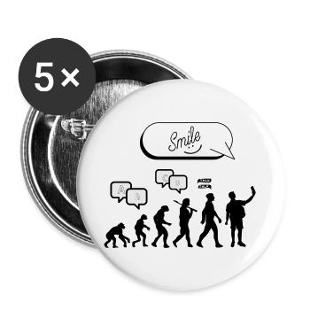 Entwicklung der Kommunikation - Buttons groß 56 mm (5er Pack) - Weiß - Vorne