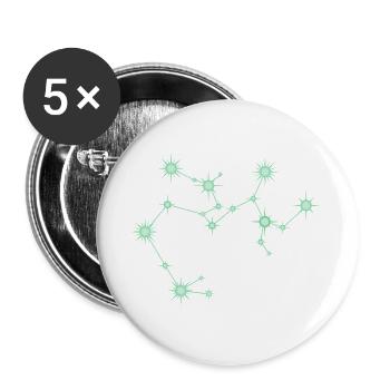 Schütze Stern Sternbild Sternzeichen Grün - Buttons groß 56 mm (5er Pack) - Weiß - Vorne