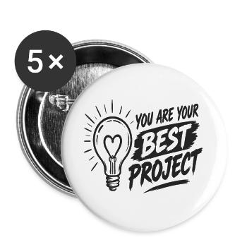 You Are Your Best Project Glühbirnen - Buttons groß 56 mm (5er Pack) - Weiß - Vorne