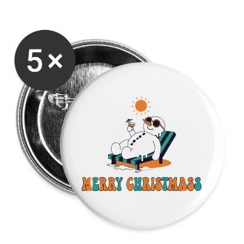 Sommer-Weihnachts-Spaß-Lounge - Buttons groß 56 mm (5er Pack) - Weiß - Vorne
