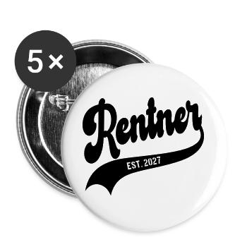 Abschied Rentner 2027 - Buttons groß 56 mm (5er Pack) - Weiß - Vorne