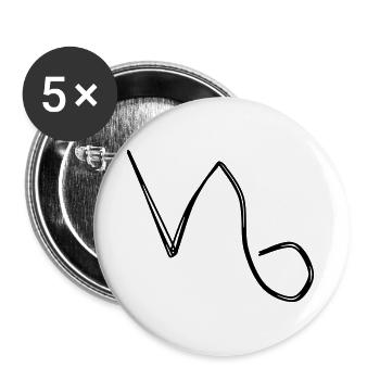 Sternzeichen Steinbock handgezeichnet - Buttons groß 56 mm (5er Pack) - Weiß - Vorne