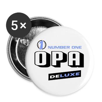 Opa Number One Deluxe Bester Familie Bester Opa - Buttons groß 56 mm (5er Pack) - Weiß - Vorne
