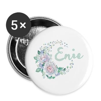 Blumenrahmen Enie - Buttons groß 56 mm (5er Pack) - Weiß - Vorne
