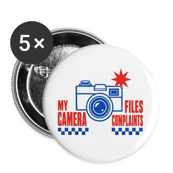 Fotografie – My Camera Files Complaints - Buttons groß 56 mm (5er Pack) - Weiß - Vorne