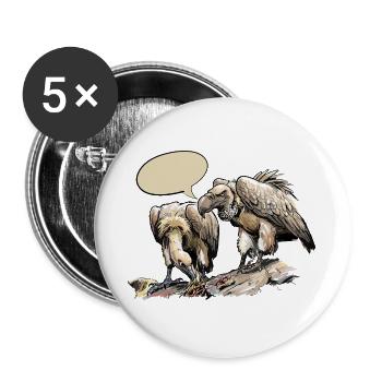 Zwei Geier auf Steinigem Grund - Buttons groß 56 mm (5er Pack) - Weiß - Vorne