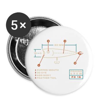 Popper-Spezifikation - Buttons groß 56 mm (5er Pack) - Weiß - Vorne