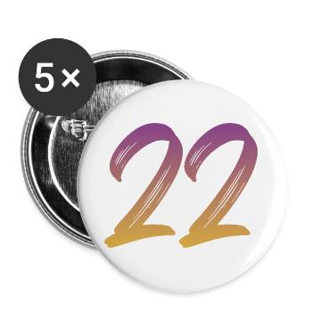 22 - Buttons groß 56 mm (5er Pack) - Weiß - Vorne