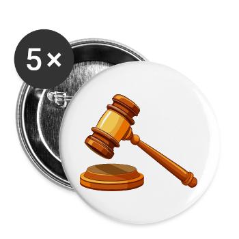 Richter am Gavel Court - Buttons groß 56 mm (5er Pack) - Weiß - Vorne