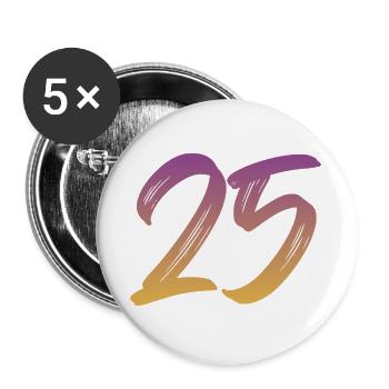 25 - Buttons groß 56 mm (5er Pack) - Weiß - Vorne