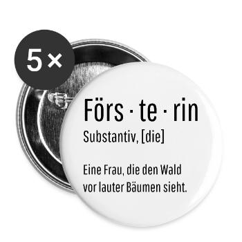 Försterin Substantiv Definition Wald Geschenk - Buttons groß 56 mm (5er Pack) - Weiß - Vorne