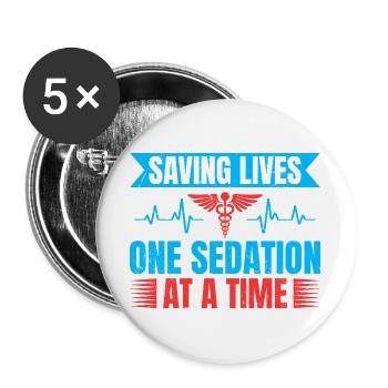 Anesthesiologist One Sedation At Time Anesthesia - Buttons groß 56 mm (5er Pack) - Weiß - Vorne