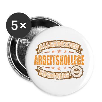 Allerbester Arbeitskollege Einmalig Geschenk - Buttons groß 56 mm (5er Pack) - Weiß - Vorne