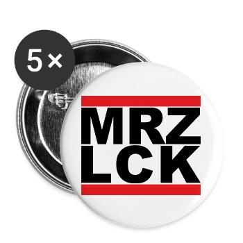 MRZ LCK - Buttons groß 56 mm (5er Pack) - Weiß - Vorne