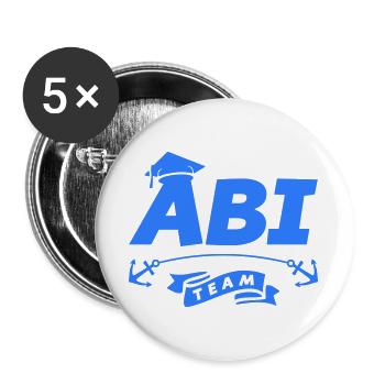 Abi Team Abschlussanker - Buttons groß 56 mm (5er Pack) - Weiß - Vorne