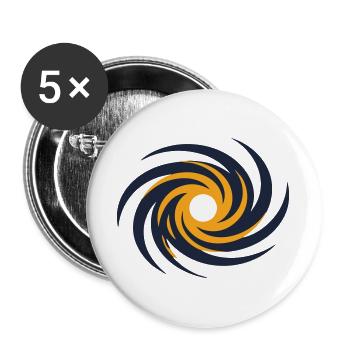 Galaxie Schwarzes Loch Logo - Buttons groß 56 mm (5er Pack) - Weiß - Vorne