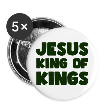 Jesus König der Könige - Buttons groß 56 mm (5er Pack) - Weiß - Vorne