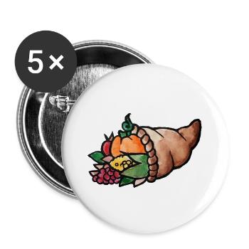 Aquarell Cornucopia Harvest - Buttons groß 56 mm (5er Pack) - Weiß - Vorne