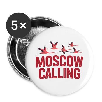 Moskau ruft Flamingos - Buttons groß 56 mm (5er Pack) - Weiß - Vorne