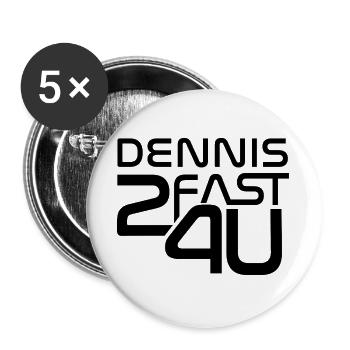 Dennis - Buttons groß 56 mm (5er Pack) - Weiß - Vorne