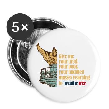 Gib mir deine Müdigkeit - Buttons groß 56 mm (5er Pack) - Weiß - Vorne