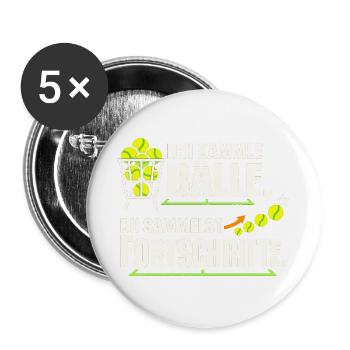 Tennistrainer Tennis Coach Tennislehrer Geschenk - Buttons groß 56 mm (5er Pack) - Weiß - Vorne