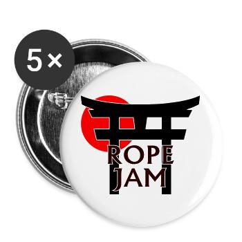 Rope Jam unter Torii und roter Sonne (weiß) - Buttons groß 56 mm (5er Pack) - Weiß - Vorne