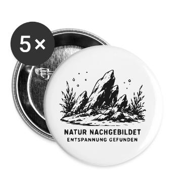 Naturnachgebildete Felslandschaft - Buttons groß 56 mm (5er Pack) - Weiß - Vorne