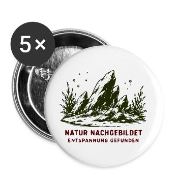 Natur Nachgebildet Entspannung Gefunden - Buttons groß 56 mm (5er Pack) - Weiß - Vorne